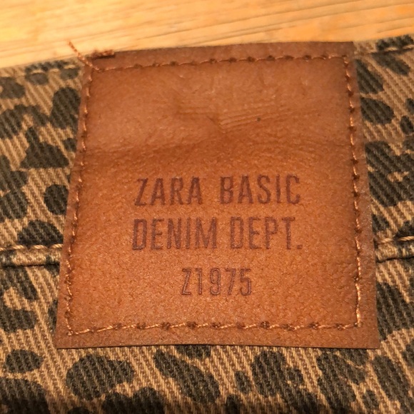 Zara NWT brown/black leopard print denim midi skirt - Picture 10 of 12